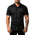 thumbnail image 1 of Men's 100% Cotton Short Sleeve Button Down Shirt, Casual Outdoor Work Shirt with Chest Pockets, Regular Fit for Daily Wear and Adventure, 1 of 5