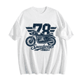 thumbnail image 1 of NUBILY Men's T-Shirts Graphic Retro 78 Speedway Motorcycle - 100% Cotton Vintage Biker Graphic Tee - Short Sleeve,White,2XL, 1 of 8
