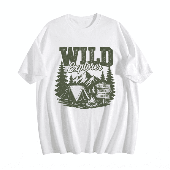 Men's 100% Cotton T-Shirt, Short Sleeve Crewneck Graphic Tee, Soft Breathable Casual Basic Shirt S-3XL