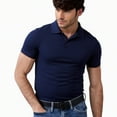 thumbnail image 1 of Men's 100 % Cotton Slim Polo Short Sleeve Shirt, Navy 2XL, 1 Pack, 1 of 7