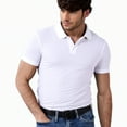 thumbnail image 1 of Men's 100 % Cotton Slim Polo Short Sleeve Shirt, White M, 1 Pack, 1 of 7
