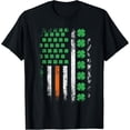thumbnail image 1 of Men's 100% Cotton T-Shirt 180gsm - US American Flag With Shamrocks For St Patricks Day T-Shirt, Black Comfortable Breathable Soft Tee, Gift for Men, 1 of 5