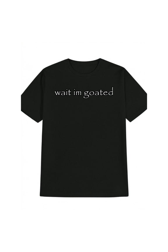Men's 100% Cotton T-Shirt 180gsm - Wait, I'm Goated" Funny Inspirational Print T-Shirt, Men's Casual Street Style Stretch Round Neck Tee Shirt For Summer, Gift for Men