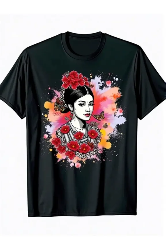 Men's 100% Cotton T-Shirt with Vibrant Korean Traditional Hanbok Graphic - Black Casual Short Sleeve Round Neck Tee, Geometric Cultural Print for Casual Attire & Korean Fashion