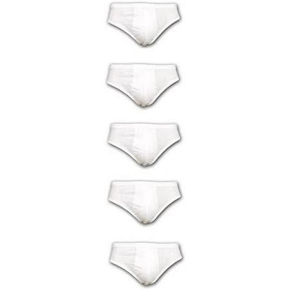 Men's 100% Cotton Underwear Soft Lightweight Mid/Low Rise Sport Bikini Briefs 5 Pack