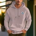 thumbnail image 1 of Men's 100% Cotton Waves Pattern Hoodie 450g Thick Pocket Hood, 1 of 13