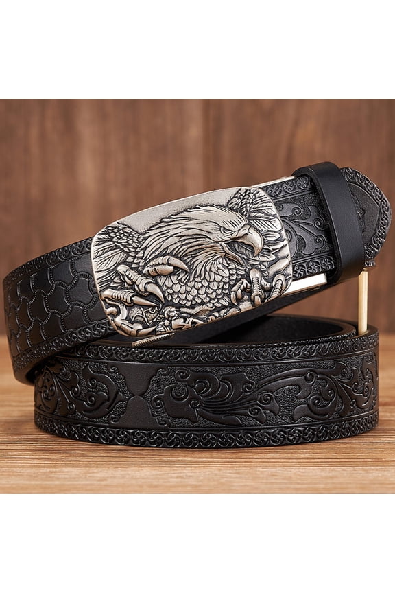 Men's 100%  Cow Leather Belt Men With Anti-Scratch Buckle,men gifts，widths 1.37in