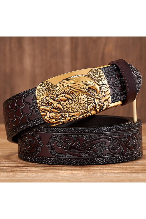 Men's 100%  Cow Leather Belt Men With Anti-Scratch Buckle,men gifts，widths 1.37in