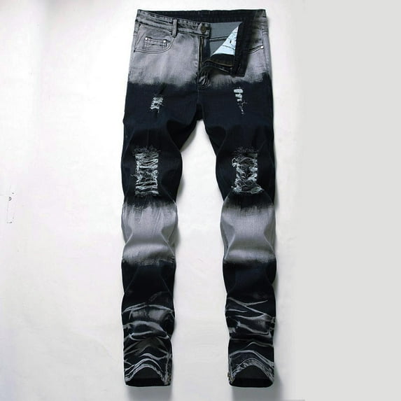 Men's 100%Denim Comfort Flex Waist Baggy Jeans for Men Fashion Pants Pockets Button Zipper Trousers Jeans Pants Full Length Pant Dark Blue XL Jeans for Men