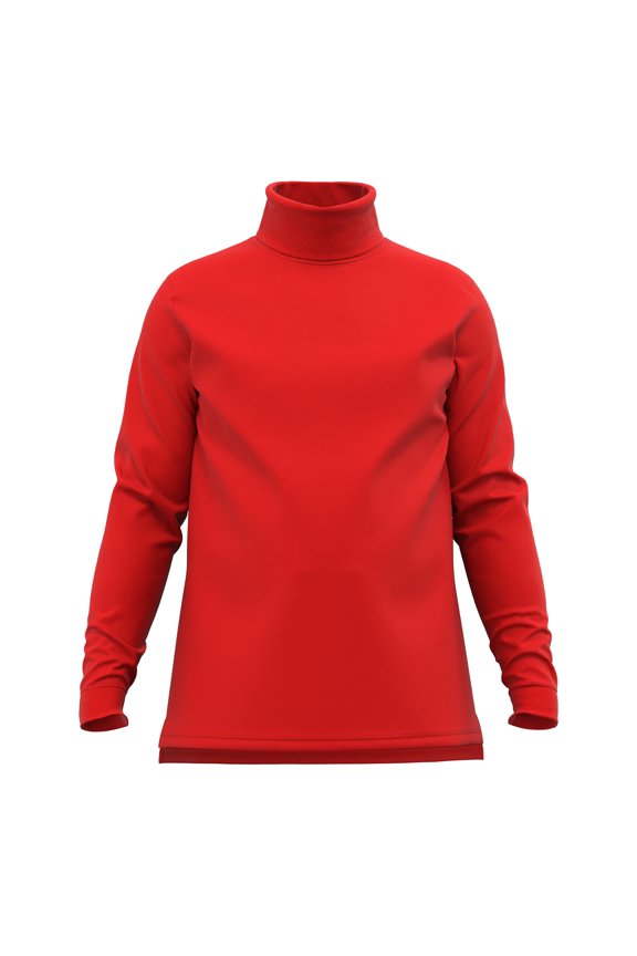 Men's 100% Interlock Knit Combed Cotton Super-Soft Pre-Washed Ski Casual Droptail Turtleneck Pullover Sweater