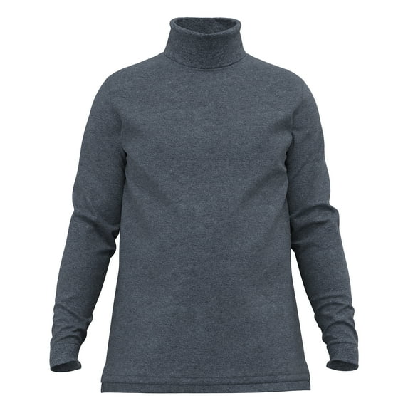 Men's 100% Interlock Knit Combed Cotton Super-Soft Pre-Washed Ski Casual Droptail Turtleneck Pullover Sweater
