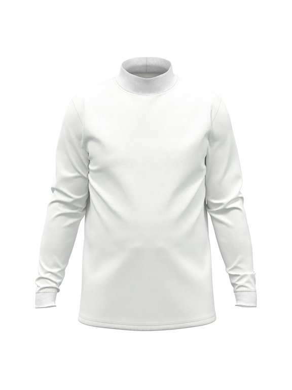 Men's 100% Interlock Knit Combed Cotton Super-Soft Pre-Washed Ski Casual Mockneck Pullover Sweater