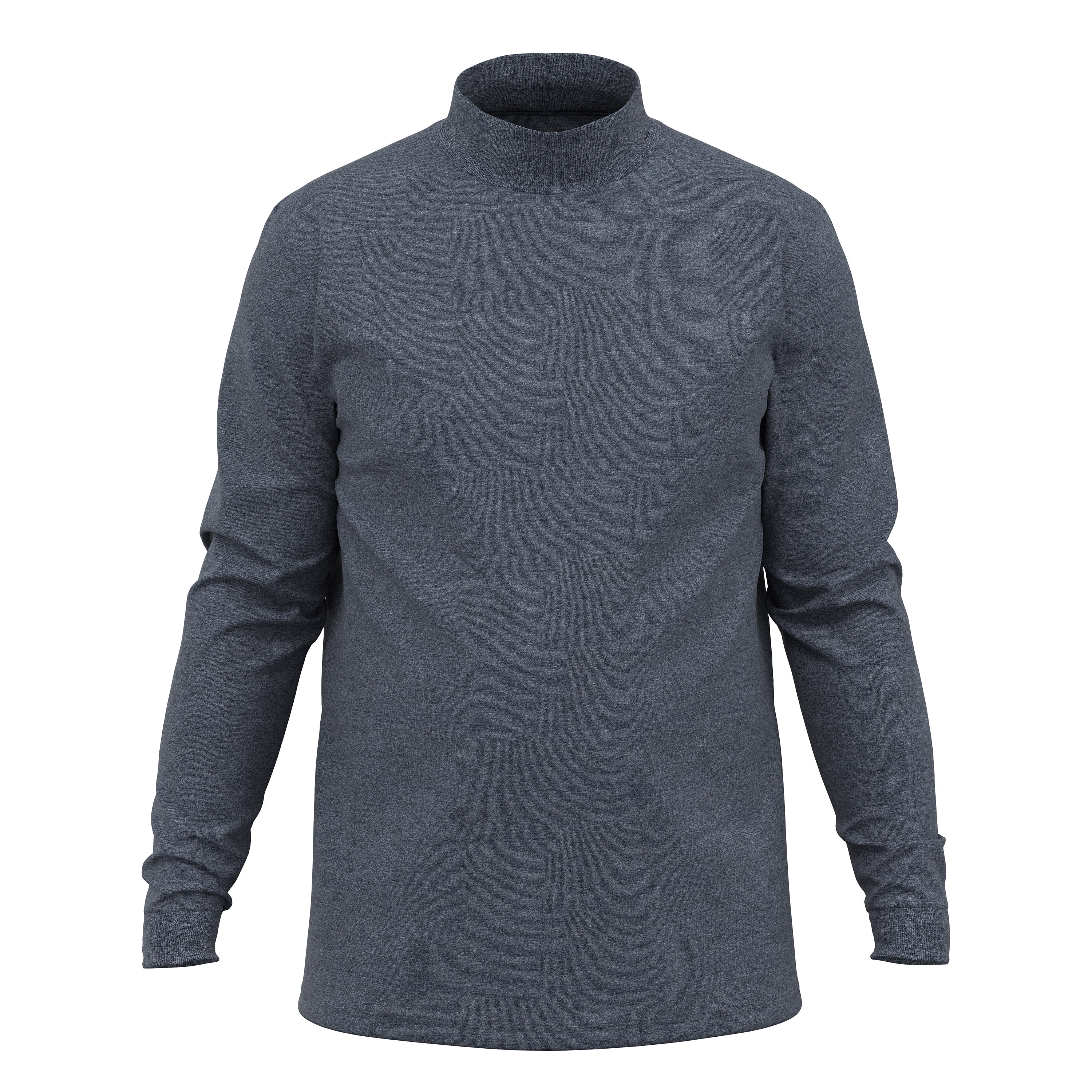 Men's 100% Interlock Knit Combed Cotton Super-Soft Pre-Washed Ski Casual Mockneck Pullover Sweater