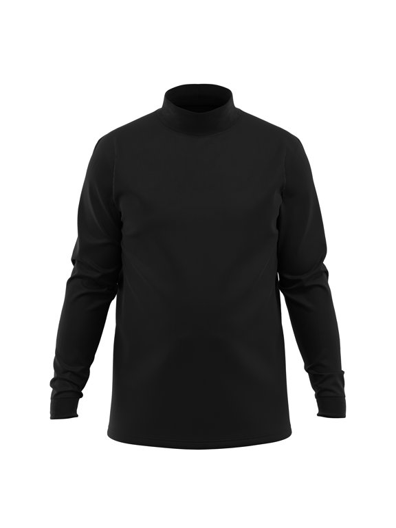 Men's 100% Interlock Knit Combed Cotton Super-Soft Pre-Washed Ski Casual Mockneck Pullover Sweater