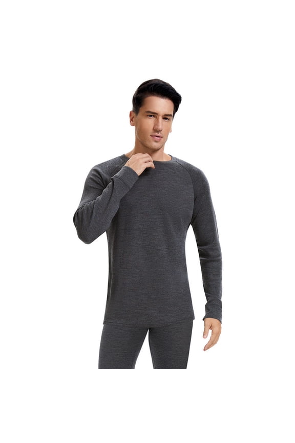 Men's 100% Merino Wool Base Layer Tops Lightweight Long Sleeve Active Base Layer
