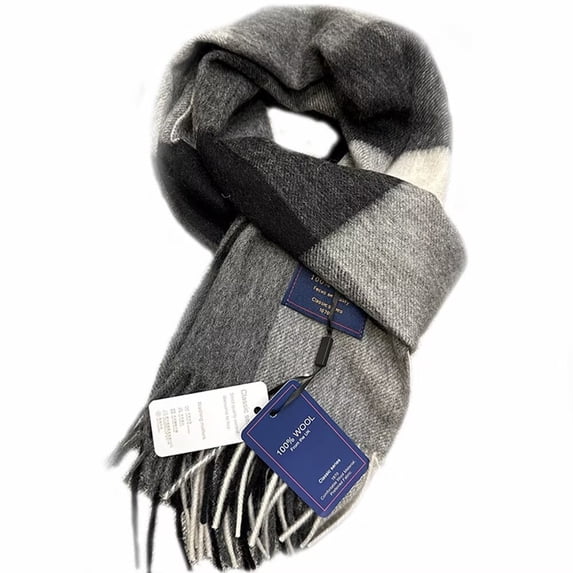 Men's 100% Merino Wool Scarf, Beanie Hat Gift Box Set 72x12inch