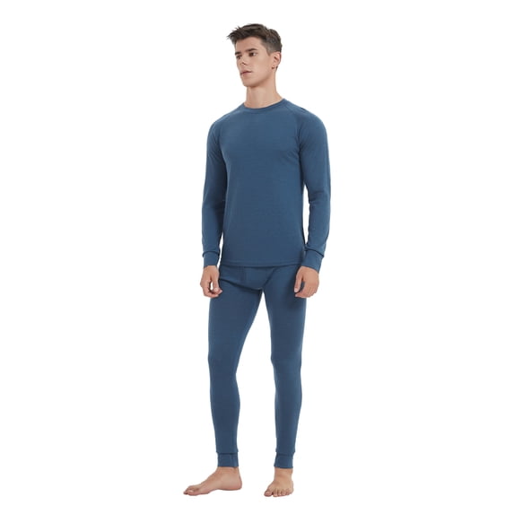Iguana Men's 100% Merino Wool Thermal Base Layer Set, Long Sleeve Top and Long Johns, Winter Underwear for Skiing, Hiking and Outdoor Activities