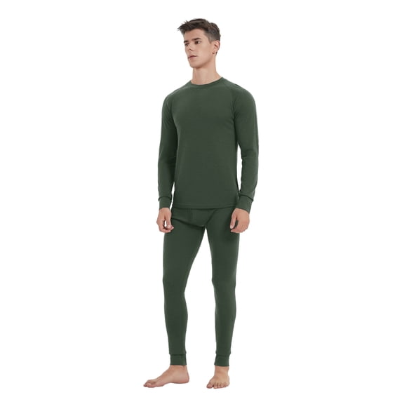 Iguana Men's 100% Merino Wool Thermal Base Layer Set, Long Sleeve Top and Long Johns, Winter Underwear for Skiing, Hiking and Outdoor Activities