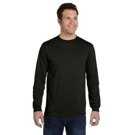 Men's 100% Organic Cotton Classic Long-Sleeve T-Shirt - BLACK - 2XL