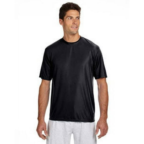 A4 Men's Cooling Performance Baseball Crew T-Shirt Black M