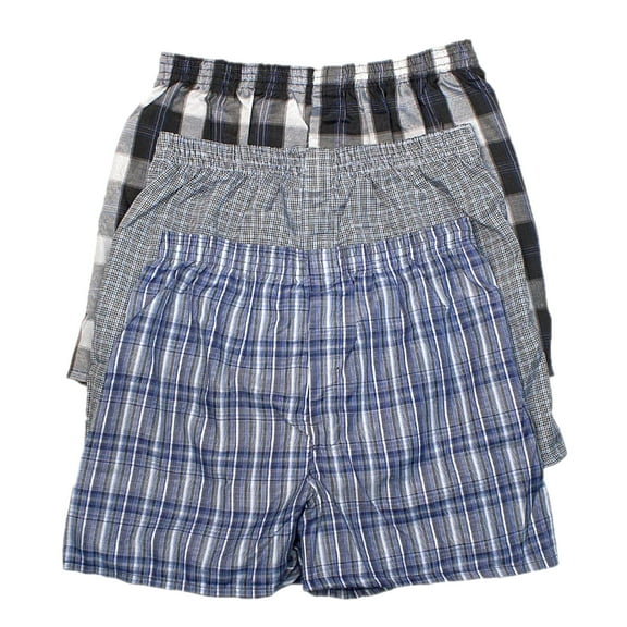 Couver Men’s Soft Polyester Boxer Shorts Underpants, Neutral, Blue Set, 2XL, 6-Pack