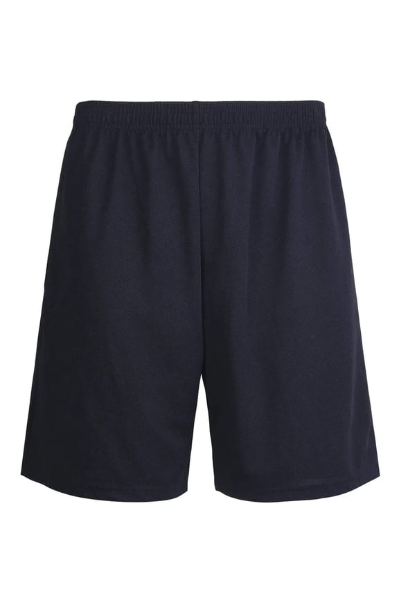Men's 100% Polyester Performance Shorts with Pockets, Black 3XL, 1 Count, 1 Pack