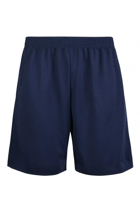 Men's 100% Polyester Performance Shorts with Pockets, Navy M, 1 Count, 1 Pack
