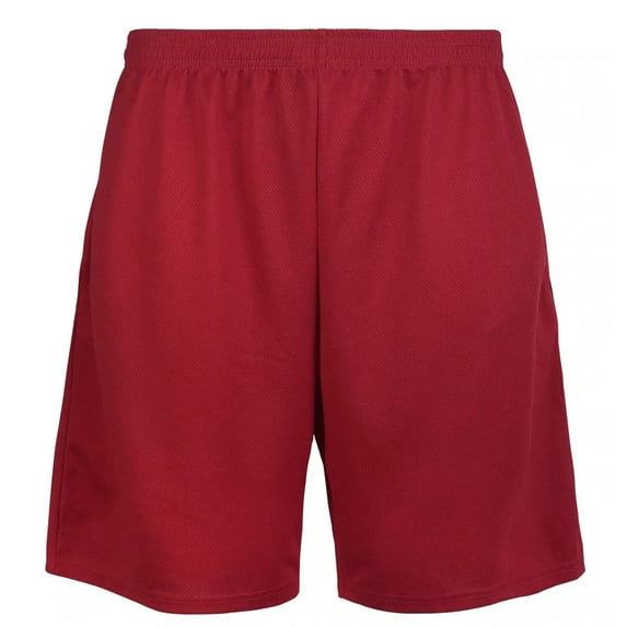 Men's 100% Polyester Performance Shorts with Pockets, Red M, 1 Count, 1 Pack