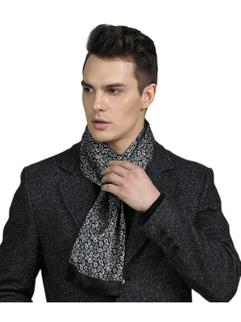 Men's 100 Silk Scarf Double Layers Fashion Neckerchief