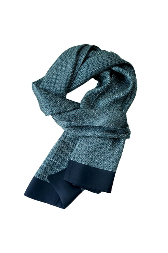 Men's 100 Silk Scarf Double Layers Fashion Wrap Neckerchief Formal Business Casual Party
