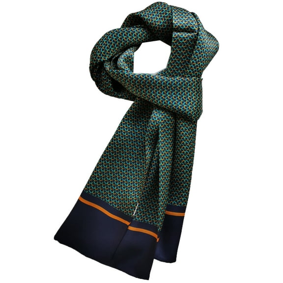 Men's 100 Silk Scarf Double Layers Fashion Wrap Neckerchief Formal Business Casual Party