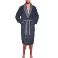 thumbnail image 1 of Men?s 100% Terry Cotton Bathrobe Toweling Gown Robe Two tone Gray Large, 1 of 8