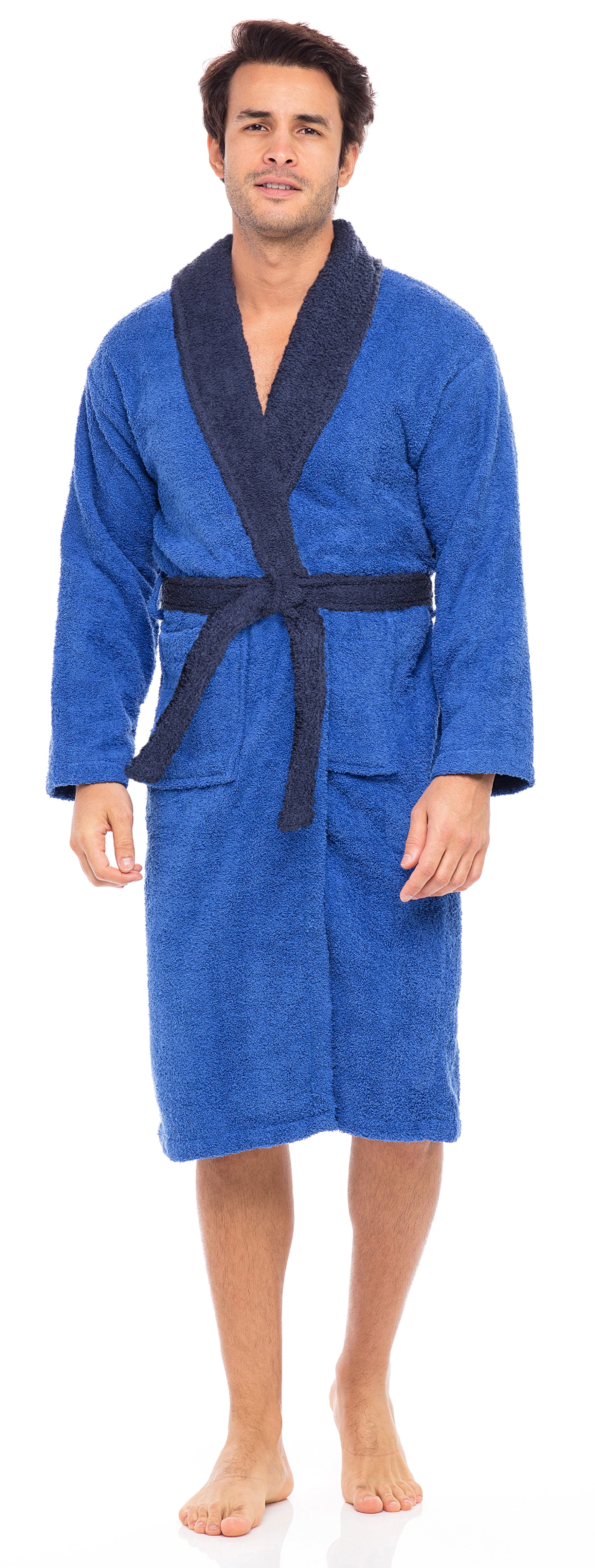Mens Dressing Pure Cotton Towelling Dressing Gown Luxury Shawl Collar White  Terry Towelling Dressing Gown Egyptian