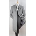 thumbnail image 1 of Men's 100% Wool Full Length Length Top Coat - Hidden Button Light Grey, 1 of 1