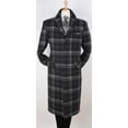 thumbnail image 1 of Men's 100% Wool Full Length Length Top Coat - Hidden Button Solid Black, 1 of 1