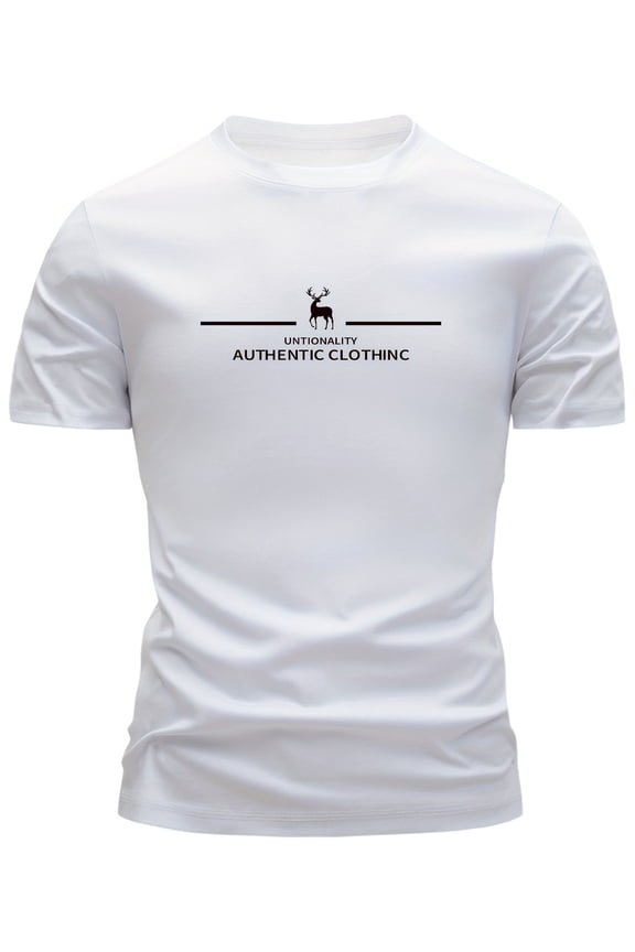 Men's 100% cotton T-shirt Summer leisure outing essential short sleeve Men's short sleeve home clothes