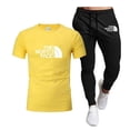 thumbnail image 1 of Men‘s 100% cotton short sleeve suit  two piece set  T-shirt and trousers  men‘s clothing  summer fashion, 1 of 7