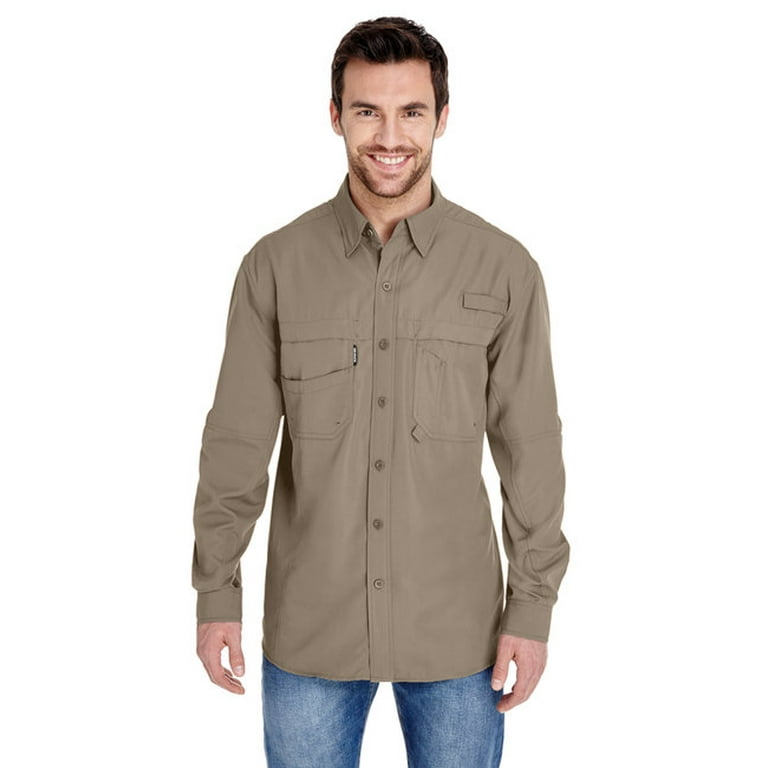 Men's 100% polyester Long-Sleeve Fishing Shirt - ROPE - 2XL