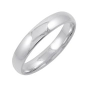 OXFORD IVY Men's 10K White Gold 4mm Comfort Fit Plain Wedding Band (Available Ring Sizes 8-12 1/2) Size 12