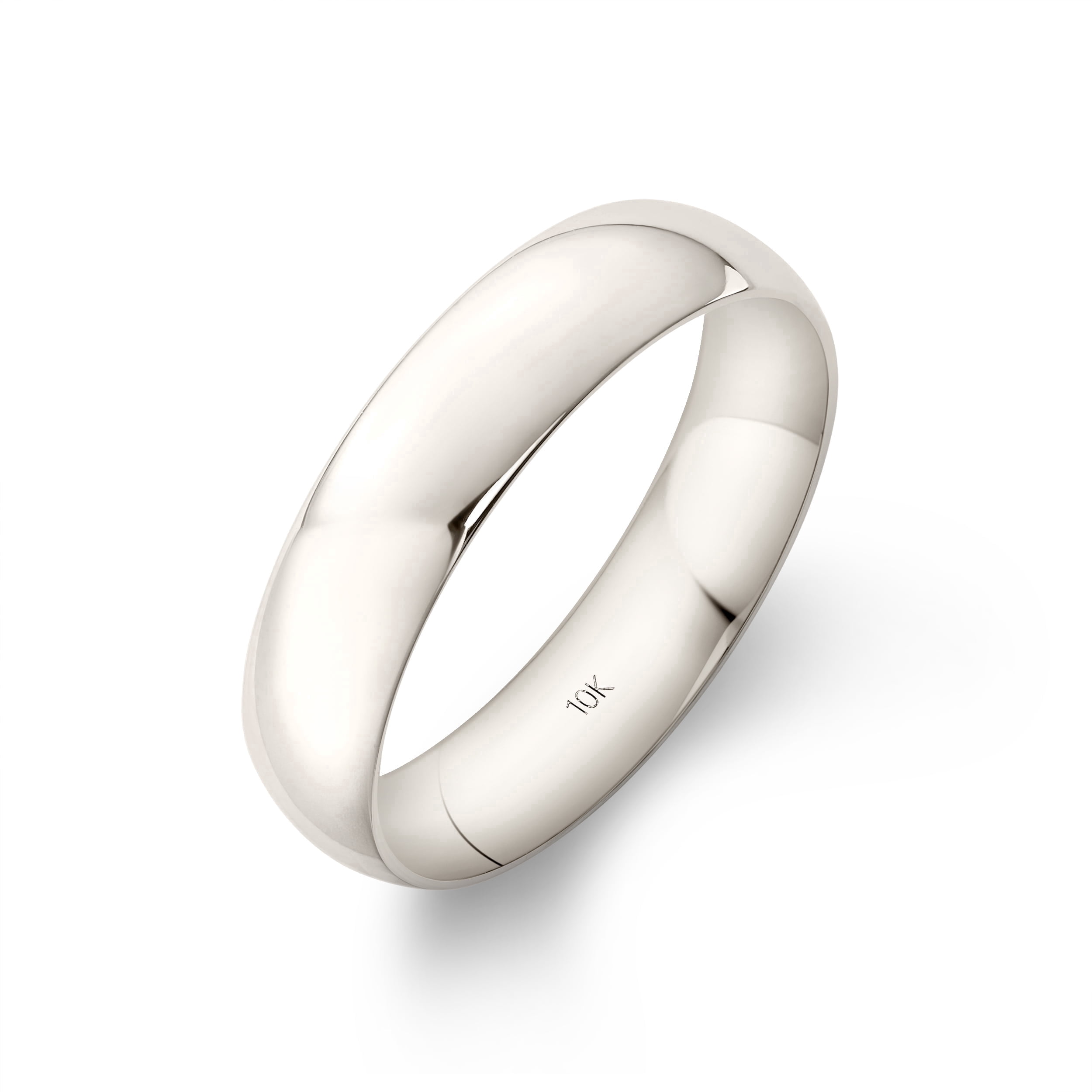 Oxford Ivy Oxford Ivy Men's 10K White Gold 5mm Comfort Fit Plain Wedding Band (Available Ring Sizes 8-14) Size 8