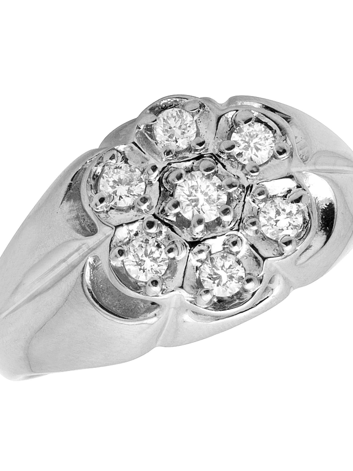 Mens cluster diamond sales ring white gold