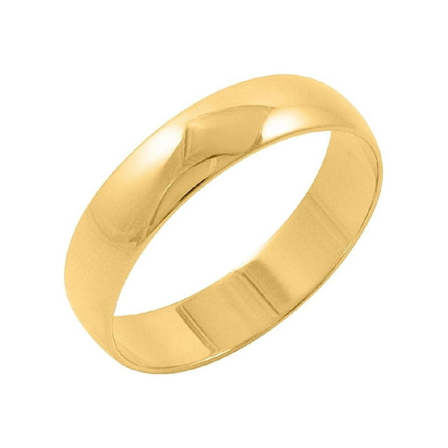 Oxford Ivy Men's Handcrafted 10K Yellow Gold 5mm Wedding Band, Classic