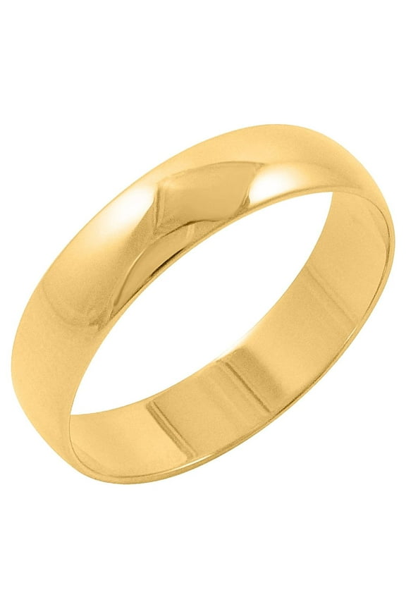 Men's Solid 10K Yellow Gold 5mm Classic Plan Wedding Band Ring Size 8
