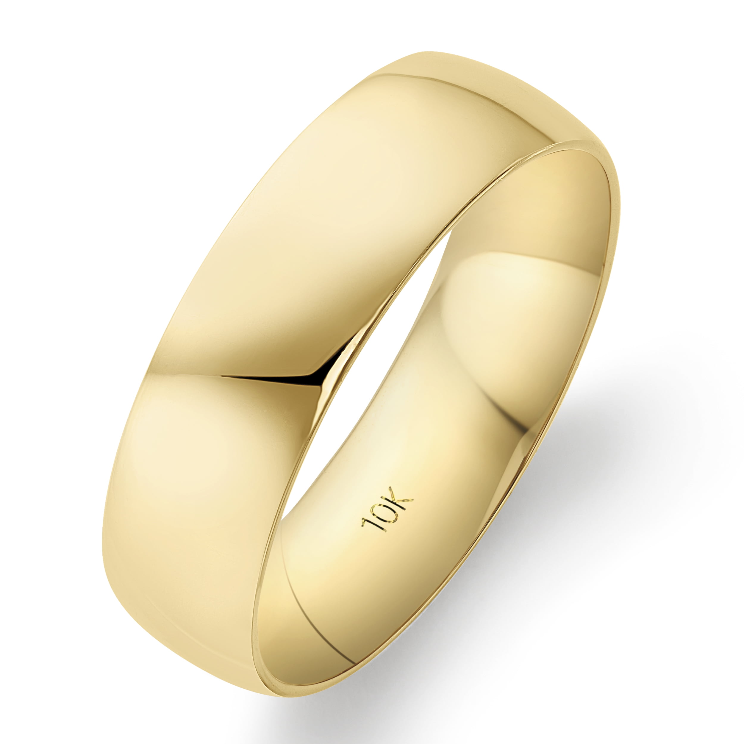 Oxford Ivy Mens Solid 10K Yellow Gold Comfort Fit Wedding Band