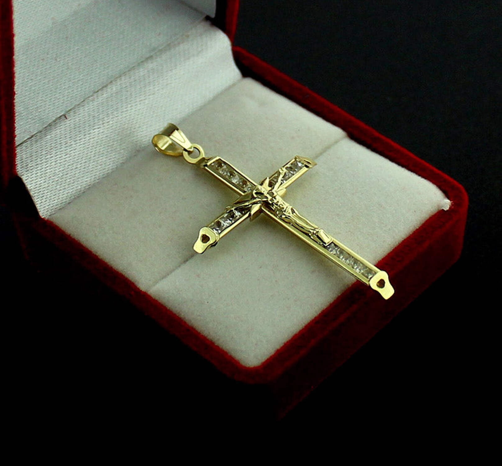 10k solid gold necklace pendant/ diamond shops cut gold design cross pendant