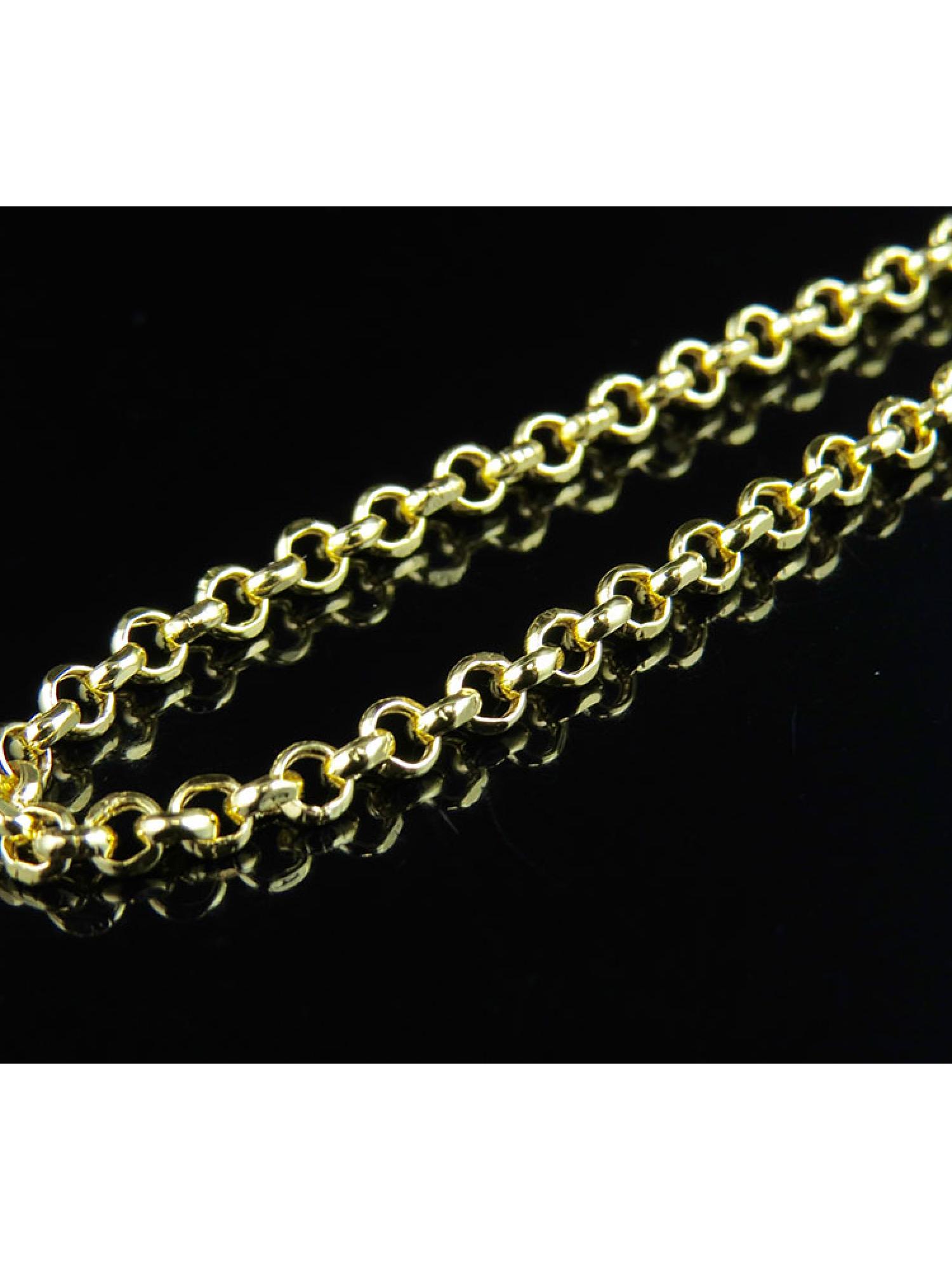 Men's 10K Yellow Gold Genuine 3 MM Hollow Rolo Chain Necklace 24