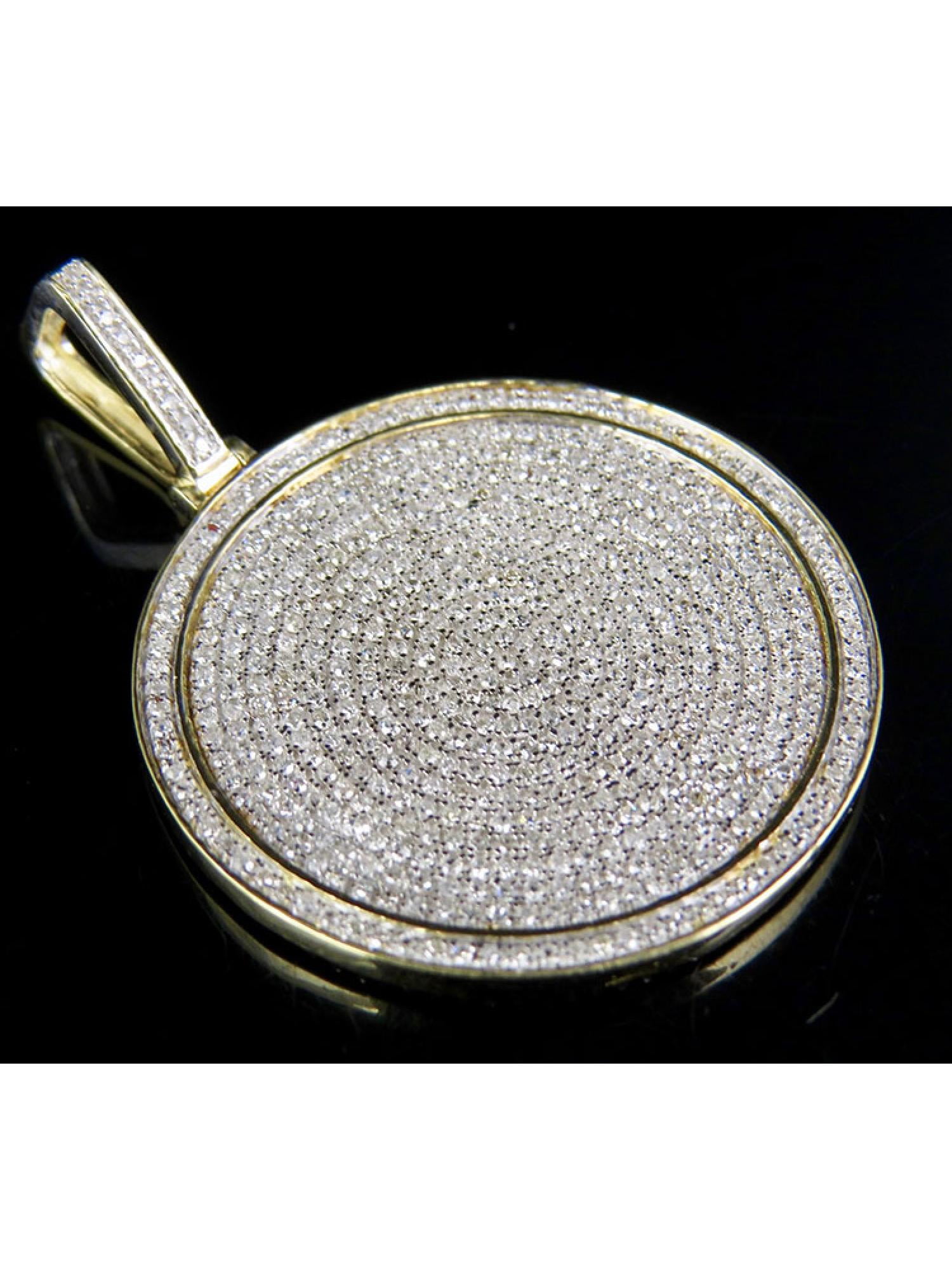 Gold diamond medallion pendant discount