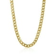 thumbnail image 1 of Men's 11.9mm Chunky 24k Yellow Gold Plated Stainless Steel Flat Cuban Link Curb Chain Necklace, 24 inches, 1 of 6