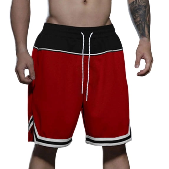 Men's 11" Athletic Shorts Quick Dry Elastic Performance Basketball Shorts with Pockets Red