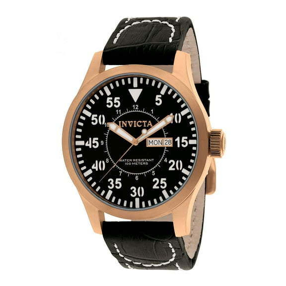Men's 11195 Specialty Black Dial Black Leather Watch